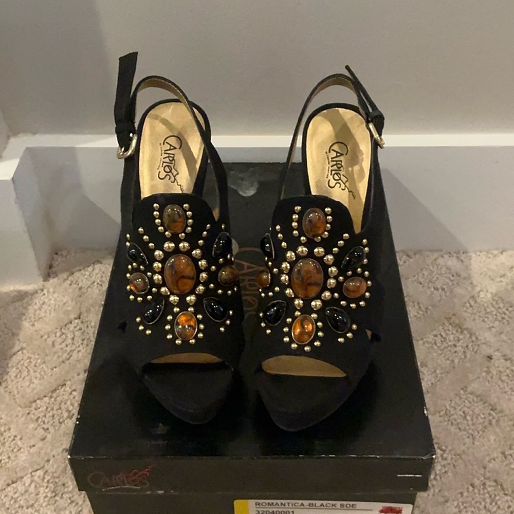 EUC. Carlos by Carlos Santana Romantica Black Embellished
